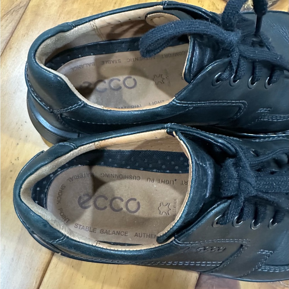 Ecco Black Leather Oxfords Excellent Preowned Condition Sz 10 US 43 EU - Picture 4 of 12
